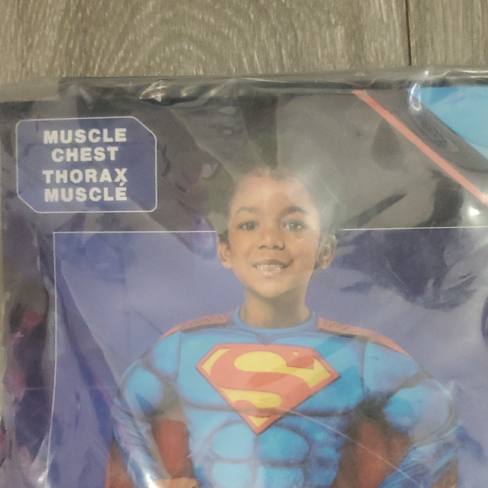 DC Comics Superman Padded Muscle Chest Costume  - Size 4T